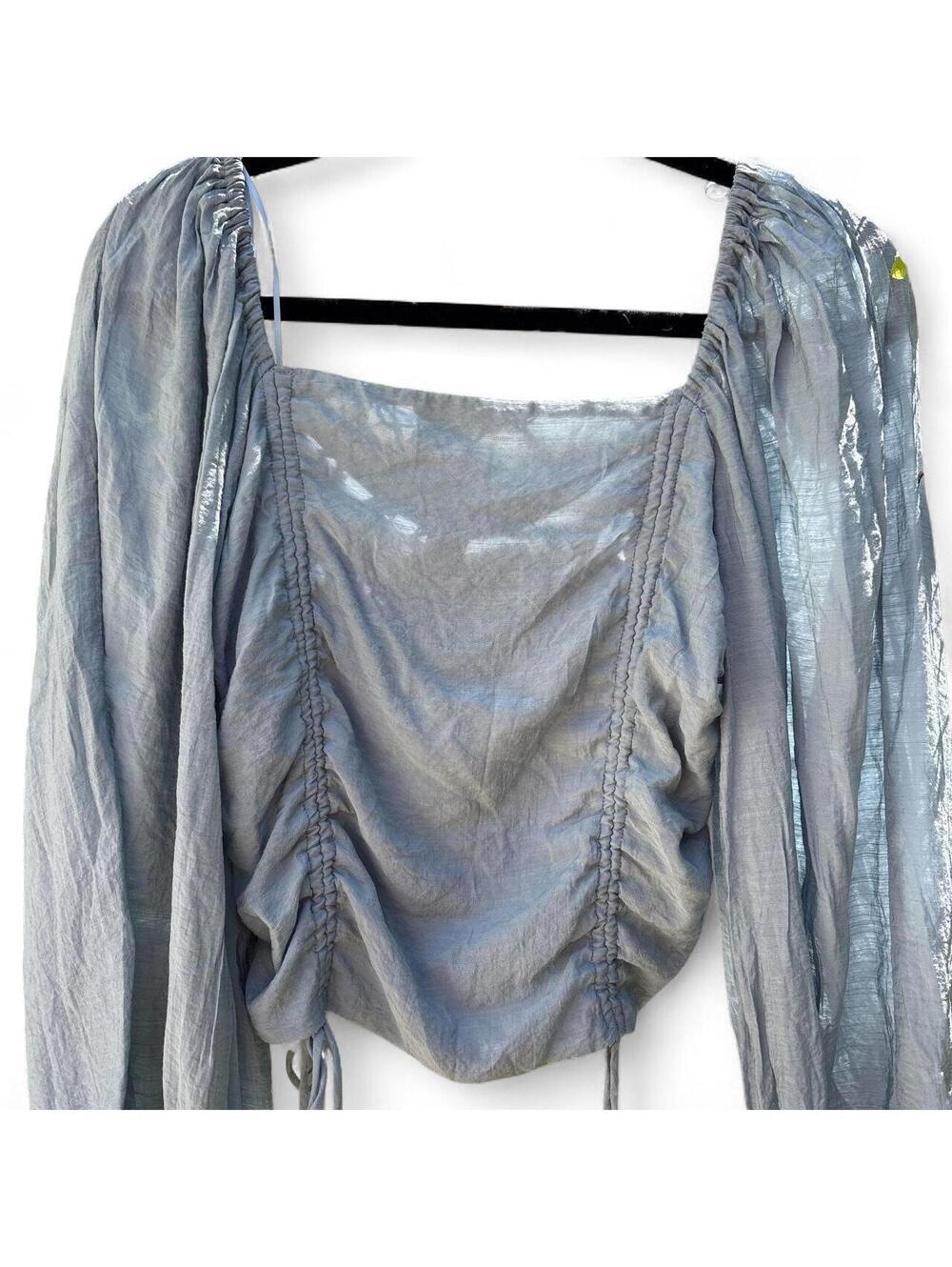 HYFVE Women's Blue and Silver Crop-top